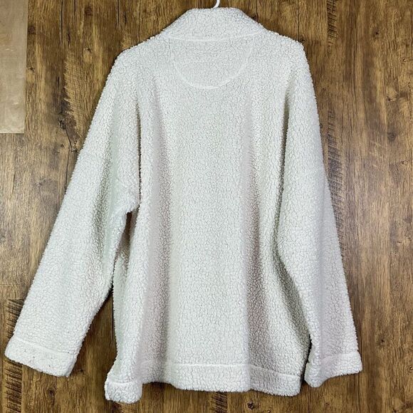 Aerie Cloud Sherpa Oversized Pullover Sweatshirt, XL, Button-Up High Collar - Picture 7 of 13